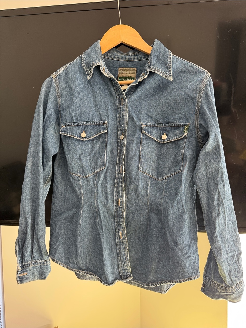 Esprit Denim Button-Up Shirt with Chest Pockets